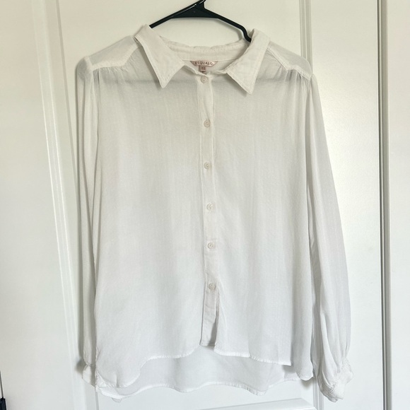 ESQUALO Classic White Button-Down Shirt With Sewing Detailing Size 14 - Picture 2 of 4